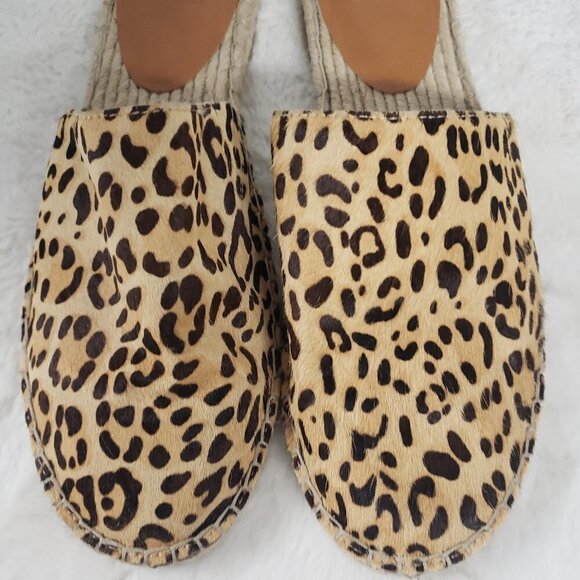 Gap Brown Leopard Hair on Hide Jute Sole Slip On Espadrille Size 11 - Picture 5 of 16